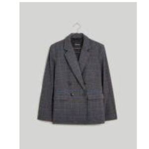 NWT Madewell Rosedale Blazer with Blue  plaid Accents